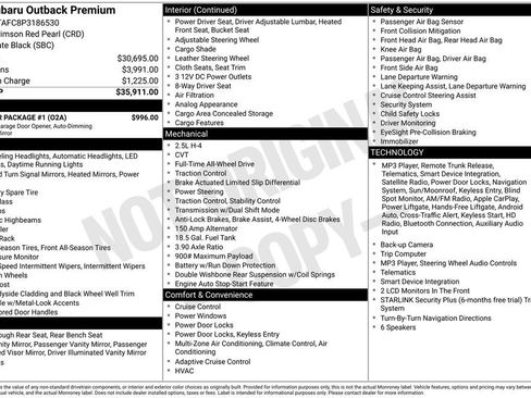 Used 2023 Subaru Outback Premium w/ Popular Package #1 AWD/4WD image 34
