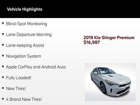 Used 2019 Kia Stinger Premium AWD/4WD image 4