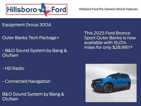Used 2025 Ford Bronco Sport Outer Banks w/ Outer Banks Tech Package+ AWD/4WD image 3