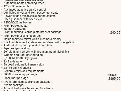 Certified 2020 Buick Enclave Avenir w/ Avenir Technology Package AWD/4WD image 2