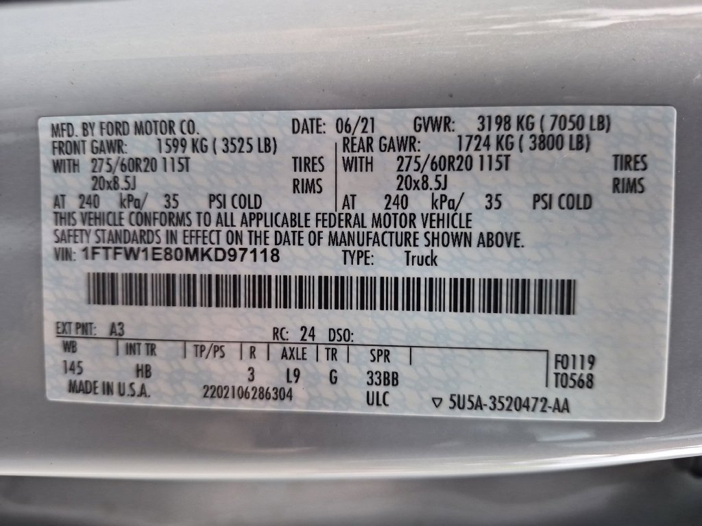 Used 2021 Ford F150 Lariat w/ Equipment Group 502A High AWD/4WD image 34