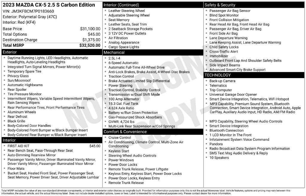 Used 2023 MAZDA CX-5 Carbon Edition AWD/4WD image 2