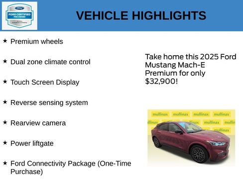 Certified 2025 Ford Mustang Mach-E Premium RWD image 21