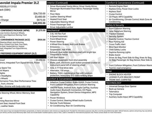 Used 2020 Chevrolet Impala Premier w/ Premier Confidence Package FWD image 2