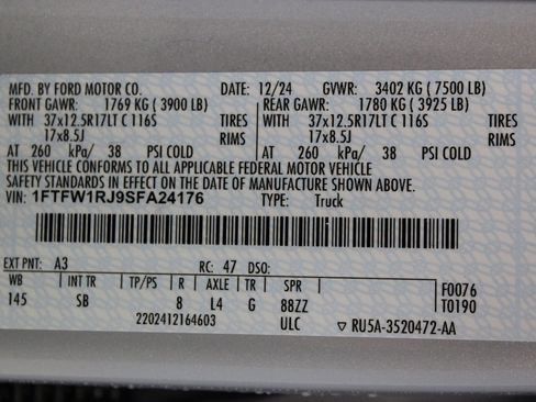 New 2025 Ford F150 Raptor w/ Equipment Group 803A Raptor R image 43