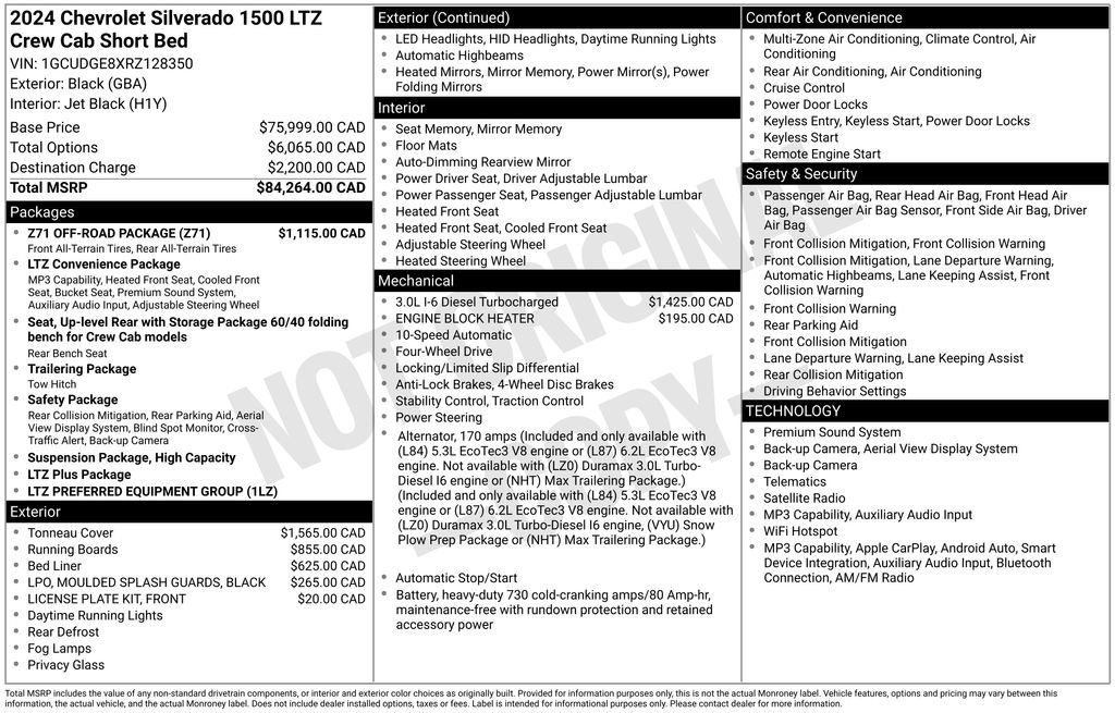 Used 2024 Chevrolet Silverado 1500 LTZ w/ Z71 Off-Road Package AWD/4WD image 26