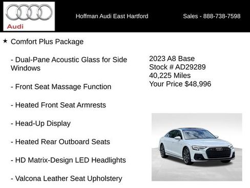 Used 2023 Audi A8 L 3.0T w/ Comfort Plus Package AWD/4WD image 6