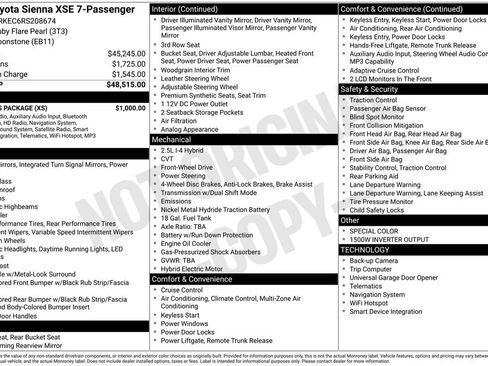 Used 2024 Toyota Sienna XSE w/ XSE Plus Package FWD image 2