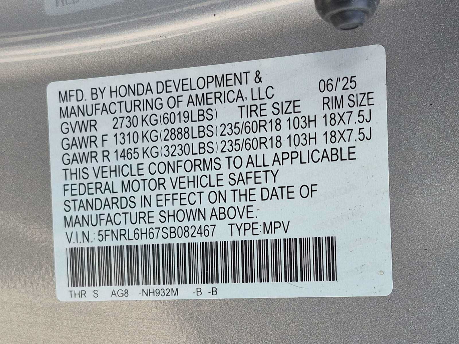Certified 2025 Honda Odyssey EX-L image 33