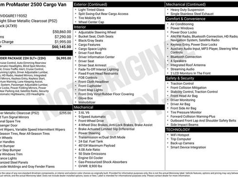 New 2024 RAM ProMaster 2500 w/ Quick Order Package 22H SLT+ image 15