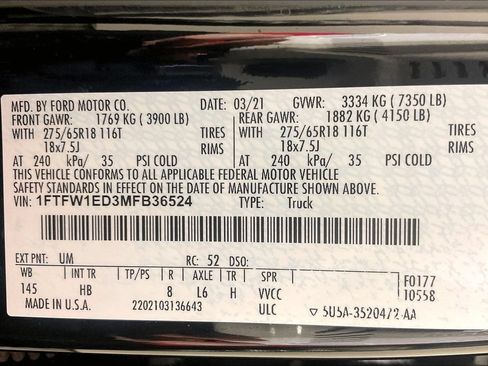 Used 2021 Ford F150 Lariat w/ Equipment Group 502A High AWD/4WD image 44
