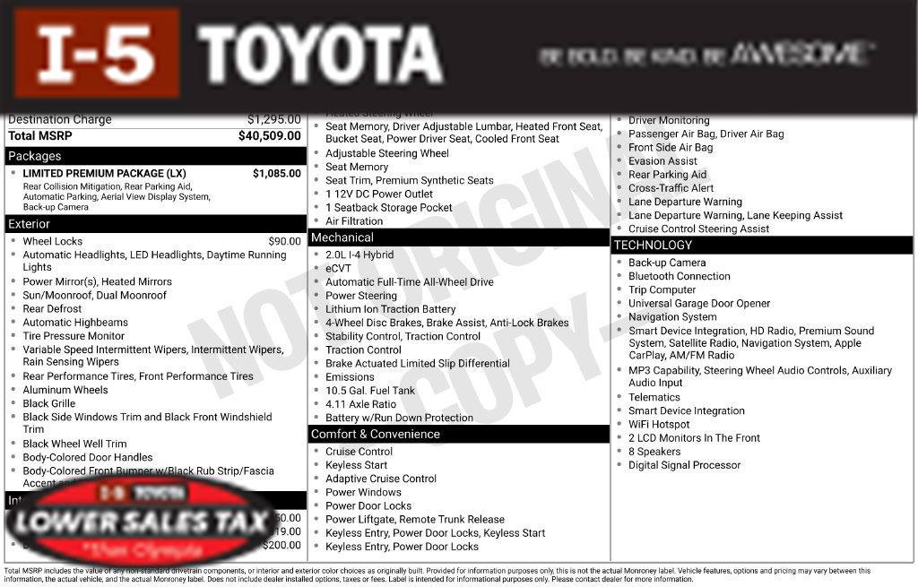 New 2027 Toyota Prius Limited w/ Limited Premium Package AWD/4WD image 4