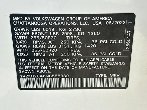 Used 2022 Volkswagen Atlas SE AWD/4WD image 35