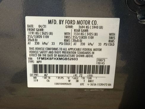 Used 2021 Ford Explorer Limited w/ Equipment Group 301A image 12