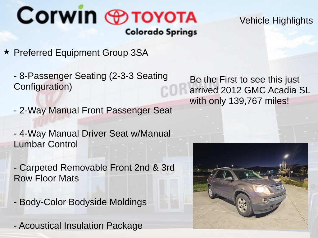 Used 2012 GMC Acadia SL FWD image 4