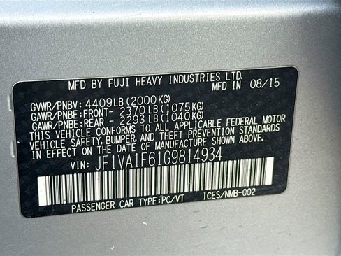 Used 2016 Subaru WRX Premium image 41