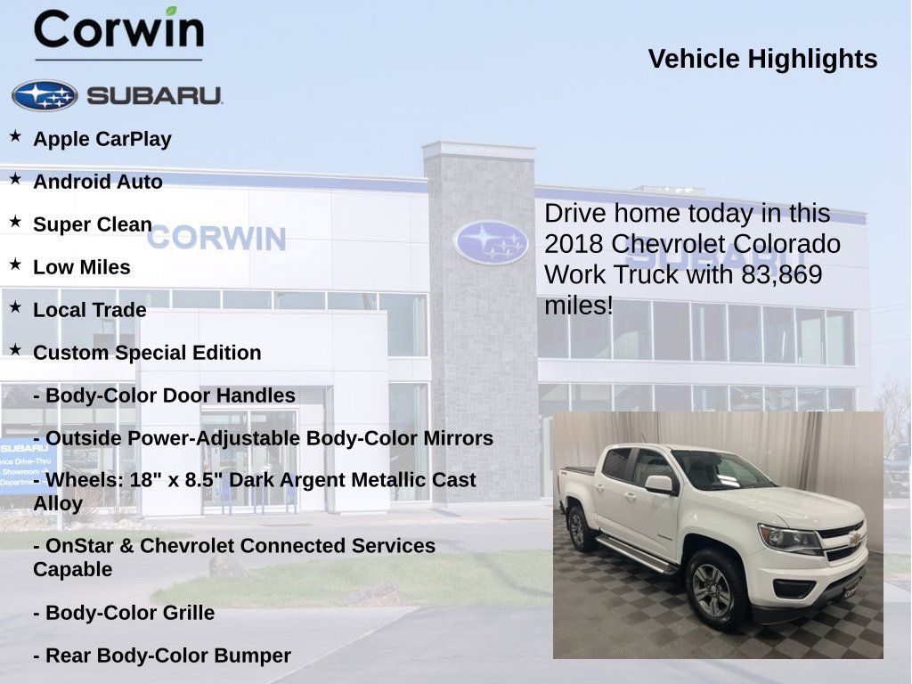 Used 2018 Chevrolet Colorado W/T w/ Custom Special Edition AWD/4WD image 6