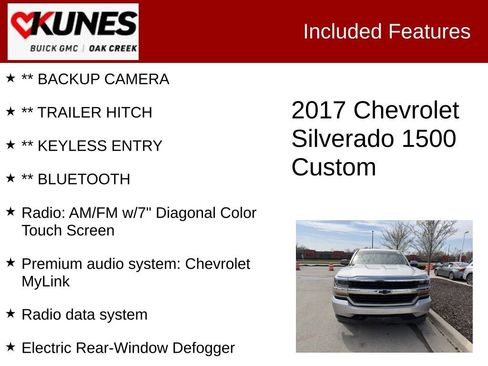 Used 2017 Chevrolet Silverado 1500 Custom w/ Custom Convenience Package image 2