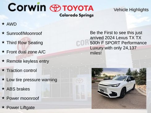 Used 2024 Lexus TX 500h AWD image 4