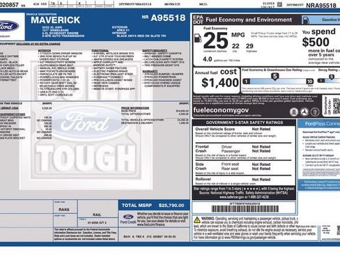 Used 2022 Ford Maverick XL w/ Equipment Group 100A Standard AWD/4WD image 12