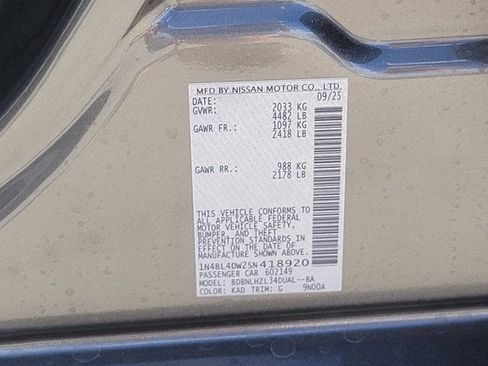 New 2025 Nissan Altima 2.5 SV w/ SV Special Edition Package image 13