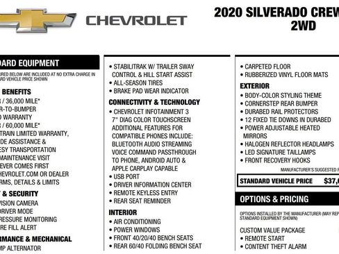 Used 2020 Chevrolet Silverado 1500 Custom w/ Custom Value Package RWD image 13