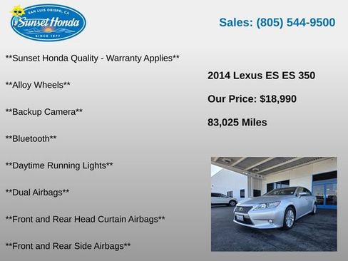 Used 2014 Lexus ES 350 w/ Premium Package FWD image 5