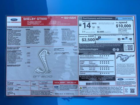 Used 2021 Ford Mustang Shelby GT500 w/ Technology Package RWD image 69