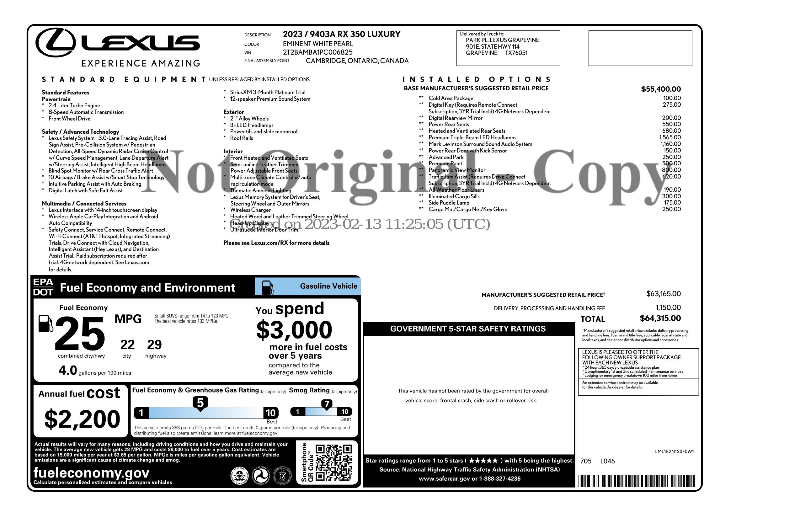 Used 2023 Lexus RX 350 FWD w/ Accessory Package (Z1) image 3