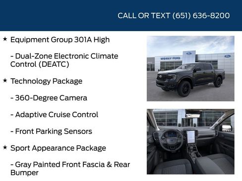 New 2025 Ford Ranger XLT w/ Equipment Group 301A High image 10