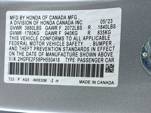 Certified 2023 Honda Civic Sport image 35