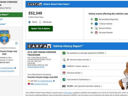 Used 2018 Jeep Grand Cherokee Trackhawk w/ Trailer Tow Group IV image 6