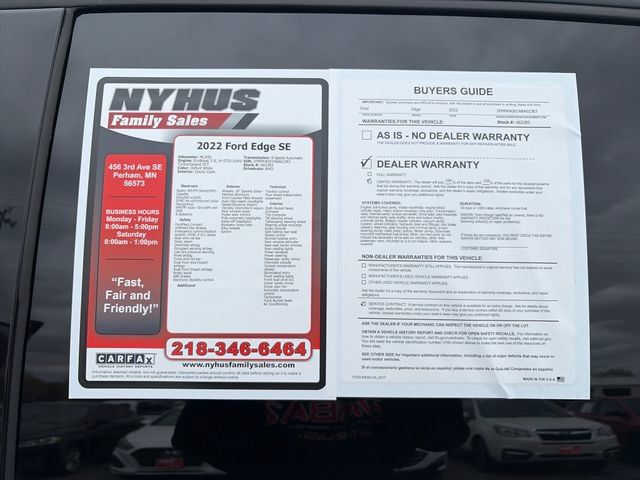 Used 2022 Ford Edge SE AWD/4WD image 48