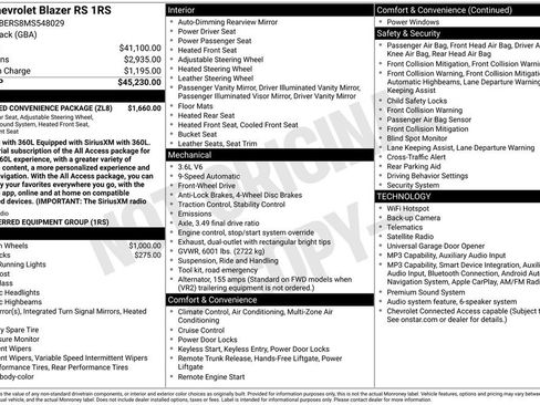 Used 2021 Chevrolet Blazer RS w/ Enhanced Convenience Package FWD image 3