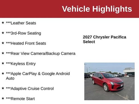Used 2027 Chrysler Pacifica Select AWD/4WD image 10
