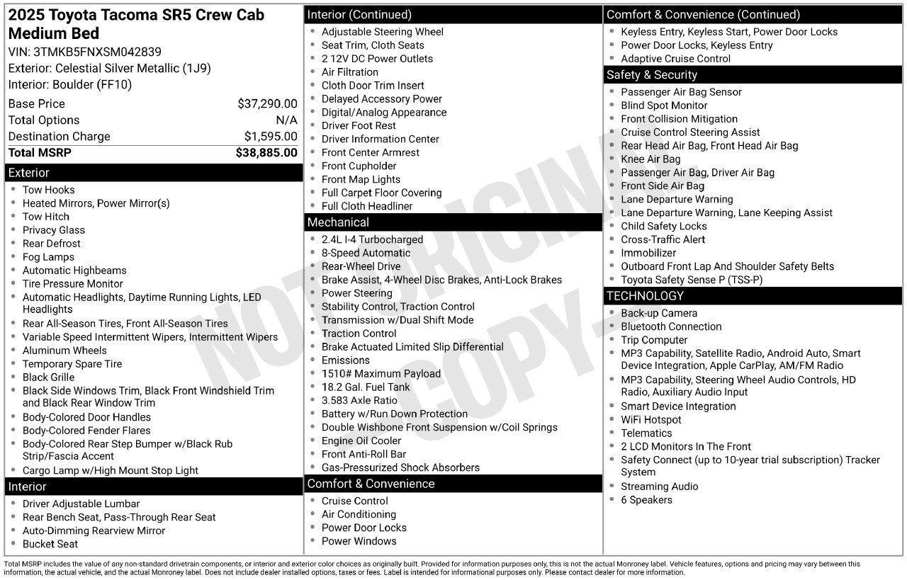 Used 2025 Toyota Tacoma SR5 RWD image 5
