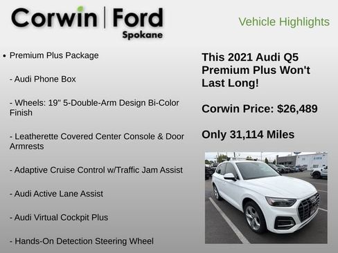 Used 2021 Audi Q5 2.0T Premium Plus w/ Premium Plus Package AWD/4WD image 12