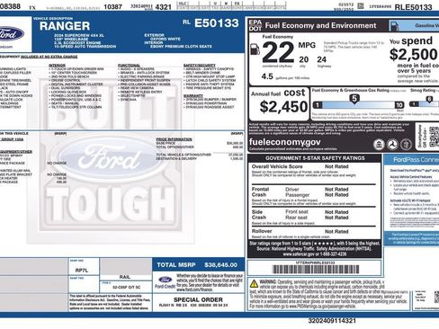 Used 2024 Ford Ranger XL w/ Trailer Tow Package AWD/4WD image 3