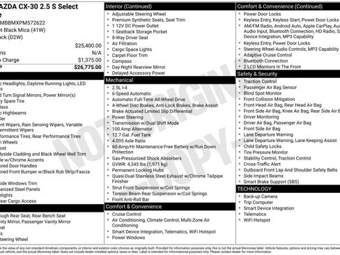 Certified 2023 MAZDA CX-30 AWD 2.5 S w/ Select Package image 27
