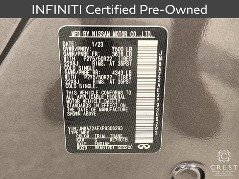Certified 2023 INFINITI QX80 Premium Select w/ Cargo Package AWD/4WD image 32
