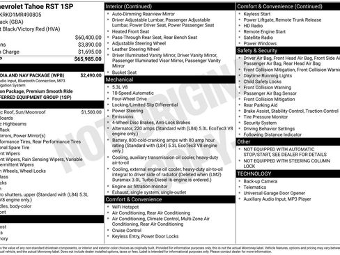 Used 2021 Chevrolet Tahoe RST w/ Rear Media and Nav Package image 11