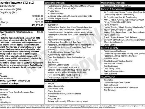 Used 2012 Chevrolet Traverse LTZ FWD image 35