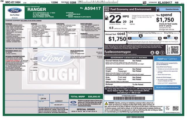 Used 2019 Ford Ranger XL w/ FX4 Off-Road Package AWD/4WD image 4
