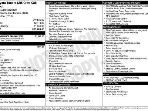 Used 2023 Toyota Tundra SR5 w/ SR5 Convenience Package AWD/4WD image 34