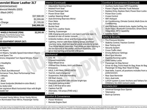 Used 2019 Chevrolet Blazer LT w/ Sun and Wheels Package image 27