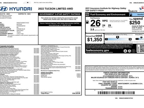 Used 2022 Hyundai Tucson Limited AWD/4WD image 3