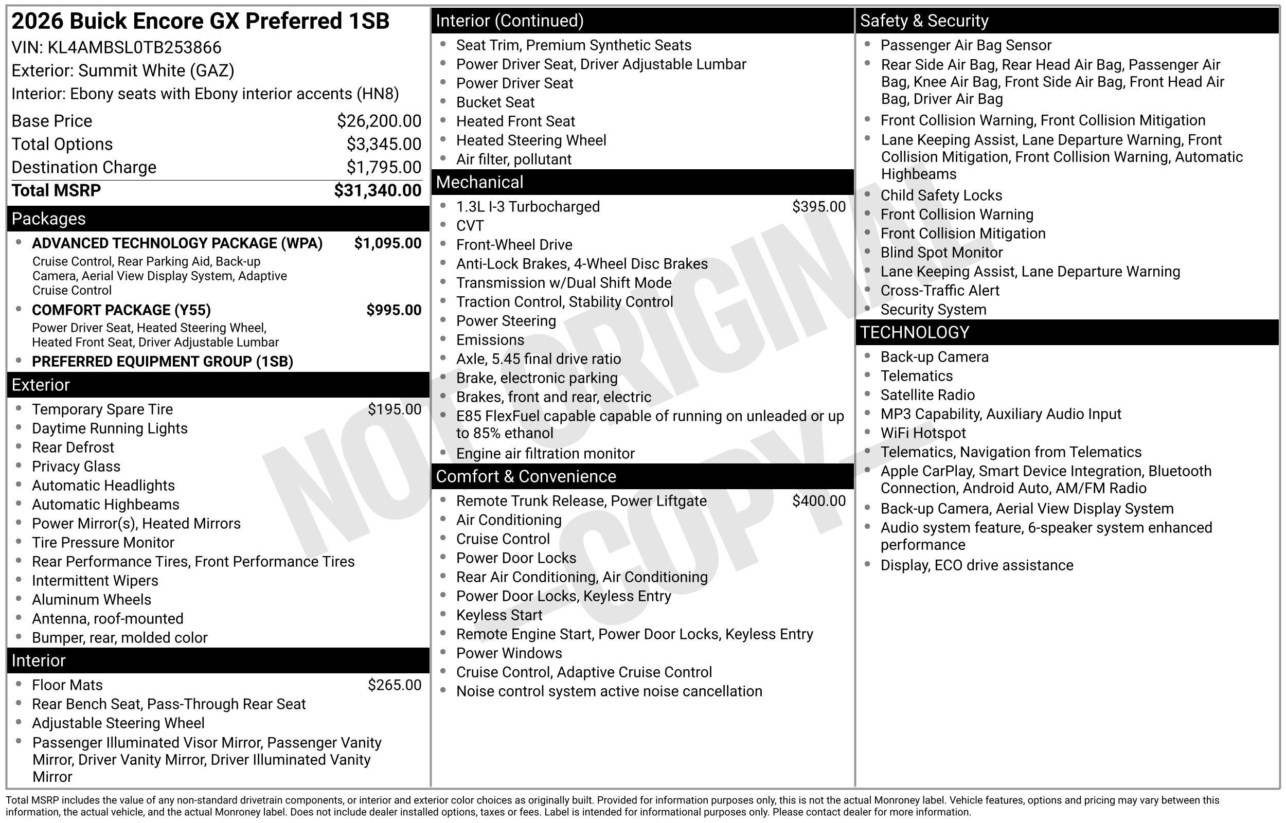 New 2026 Buick Encore GX Preferred w/ Advanced Technology Package FWD image 40