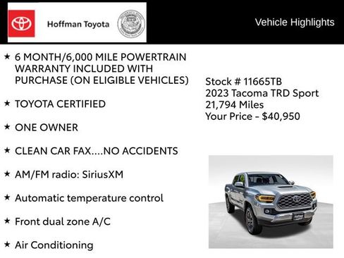 Used 2023 Toyota Tacoma TRD Sport AWD/4WD image 8