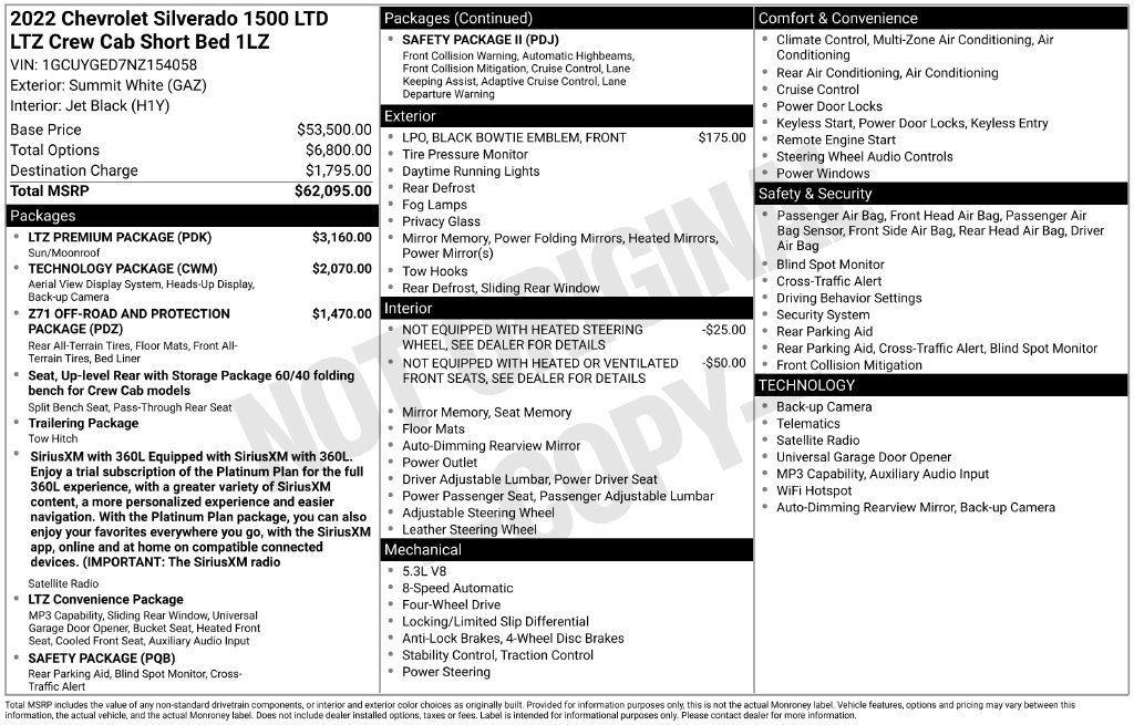 Used 2022 Chevrolet Silverado 1500 LTZ w/ LTZ Premium Package AWD/4WD image 45