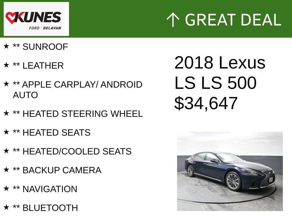 Used 2018 Lexus LS 500 AWD w/ Interior Upgrade Package image 2